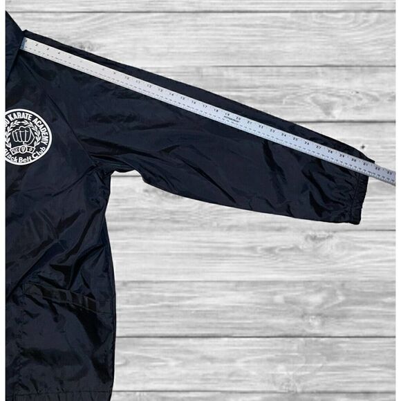 Vintage Karate Academy Tang Soo Black Windbreaker Jacket Men’s Size X-Large - Picture 6 of 7